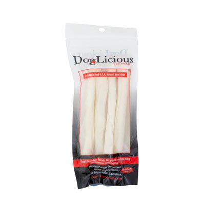 DOG CHEW RAWHIDE 4PC NATURAL BEEF HIDE RESEALABLE BAG