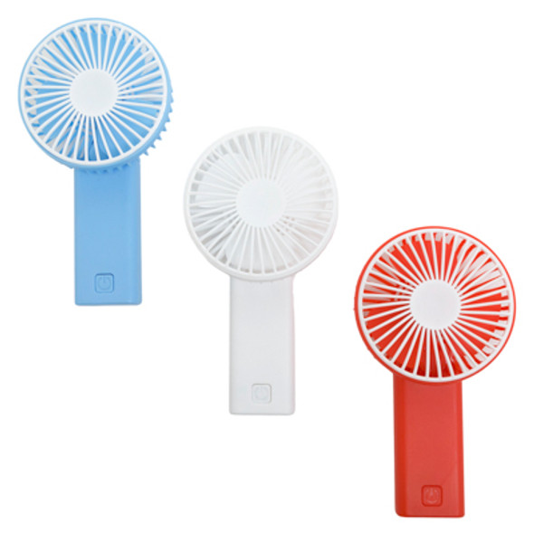 FAN MINI HANDHELD W/ADJUSTABLE NECK 3.15IN 3AST CLRS/24PC PDQ 2 AABATTERIES NOT INCLUDED