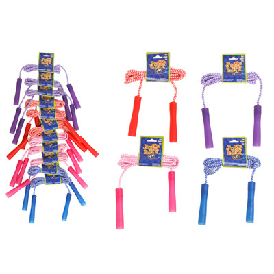 JUMP ROPE 7FT 2-TONE 4AST COLORS W/PLASTIC HANDLE 12PC MDSGSTRIP/PBSLV
