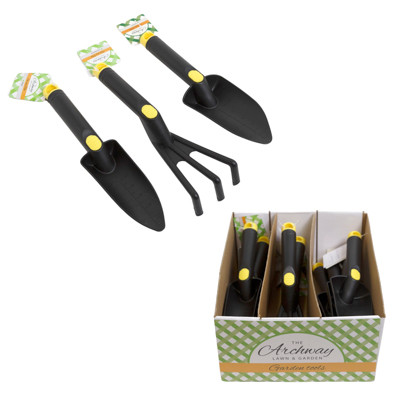 GARDEN TOOLS HI QUALITY PP IN 12PC PDQ SHOVEL/SPADE/CULTIVATOR HT