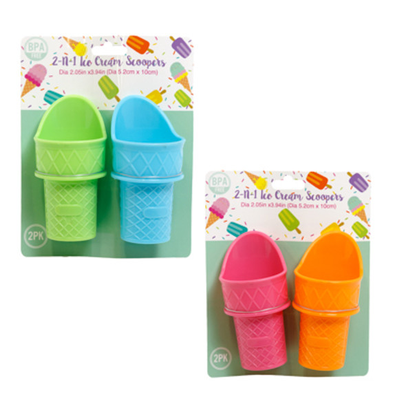 ICE CREAM SCOOP N EAT 2PK SCOOPERS 2.05IN X 3.94IN ICE CREAM SCOOP N EAT 2PK SCOOPERS 2.05IN X 3.94IN