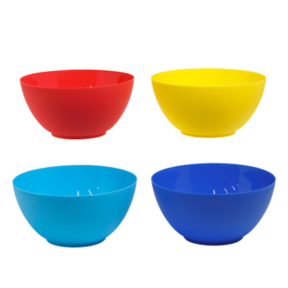 SERVING BOWL PLASTIC 9.25IN X 4.5IN H 4AST COLORS/24PC PDQ