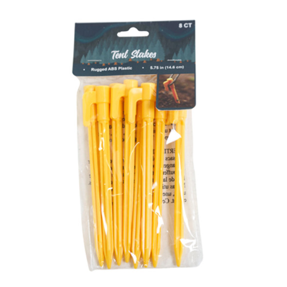 TENT/TARP STAKES 8CT PLASTIC 5.75IN L HRD PBH TENT/TARP STAKES 8CT PLASTIC 5.75IN L HRD PBH