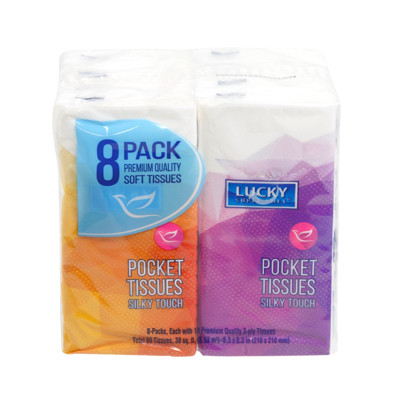 POCKET TISSUE 8CT LUCKY 10SHEETS 3PLY NO ONLINE SALES