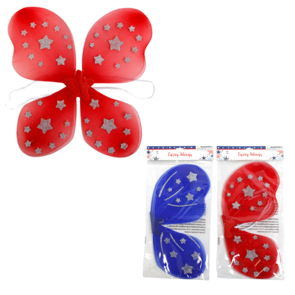 FAIRY WING PATRIOTIC 2AST RED/BLUE 17X14.5IN/PBH FAIRY WING PATRIOTIC 2AST RED/BLUE 17X14.5IN/PBH