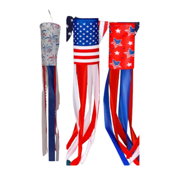 WINDSOCK PATRIOTIC 39.4IN L 3AST/PBH