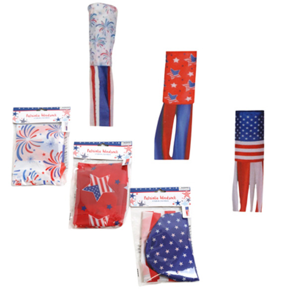 WINDSOCK PATRIOTIC 39.4IN L 3AST/PBH WINDSOCK PATRIOTIC 39.4IN L 3AST/PBH