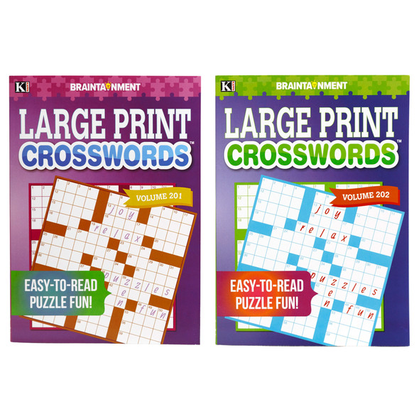 CROSSWORD PUZZLE LARGE PRINT 2 ASSORTED PPD $4.95 IN FLOOR DISPLAY