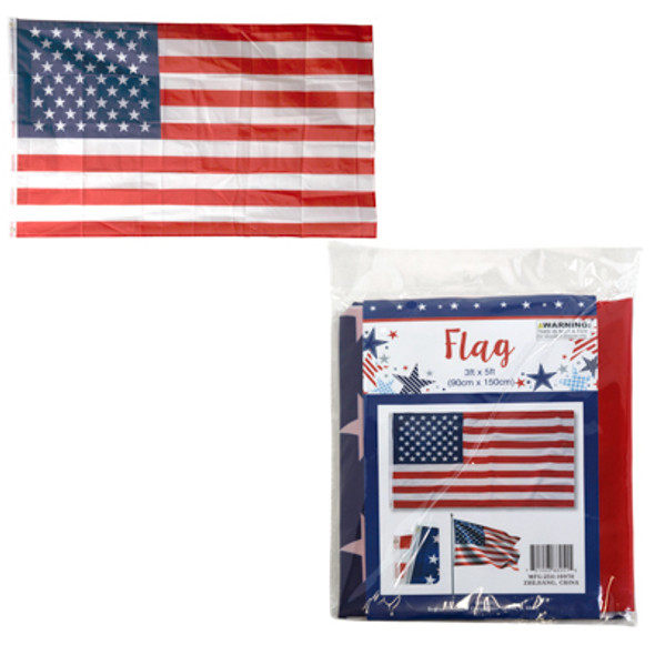 FLAG AMERICAN 3'X5' POLYESTER PB/INSERT JHOOK *NO SALE MINN* FLAG AMERICAN 3'X5' POLYESTER PB/INSERT JHOOK *NO SALE MINN*