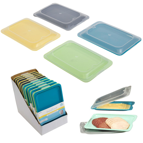 FOOD STORAGE CONTAINER 2PK DELI MEAT/SLICED CHEESE 9.72X6.57X10.6IN/12PC PDQ