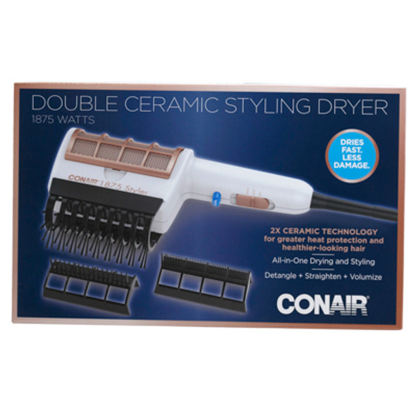 CONAIR DOUBLE CERAMIC STYLING DRYER 1875 WATTS BILINGUAL *31.99* CONAIR DOUBLE CERAMIC STYLING DRYER 1875 WATTS BILINGUAL *31.99*