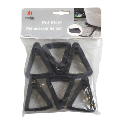 PLASTIC PLANT POT RISERS BLACK 12PK