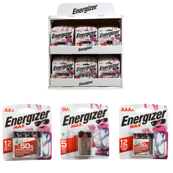 ENERGIZER MAX 50PC DISPLAY 24-AA 4PK, 20-AAA 4PK, 6-9VOLT NO ONLINE SALES ENERGIZER MAX 50PC DISPLAY 24-AA 4PK, 20-AAA 4PK, 6-9VOLT NO ONLINE SALES