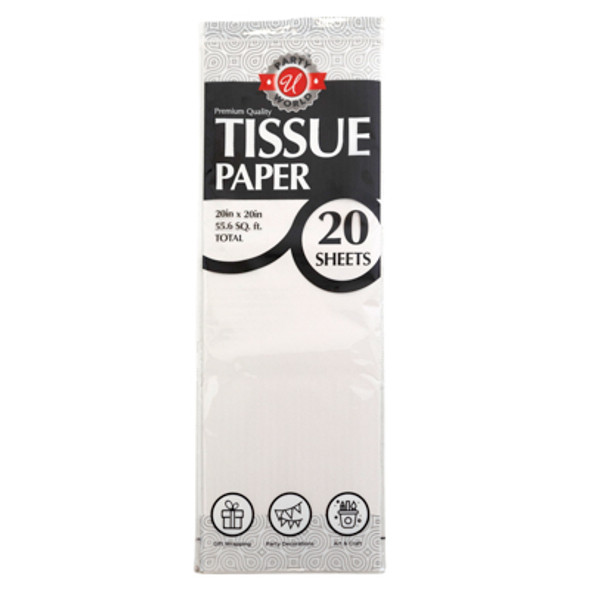TISSUE PAPER 20CT WHITE 20X20 TISSUE PAPER 20CT WHITE 20X20