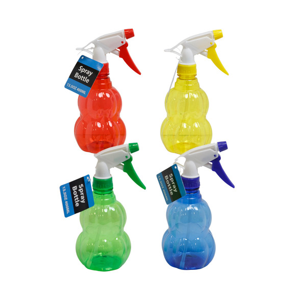 SPRAY BOTTLE GOURD SHAPED 13.5OZ 4AST COLORS CASE CUT CARTON GM/HT
