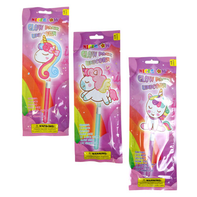 GLOW WAND UNICORN 3AST EA IN PRINTED BAG AGE 4+