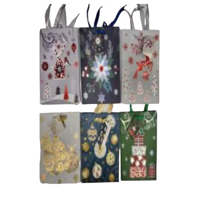 GIFT BAG PAPER MED CHRISTMAS 6AST IN 36PC PDQ 8x4x10IN