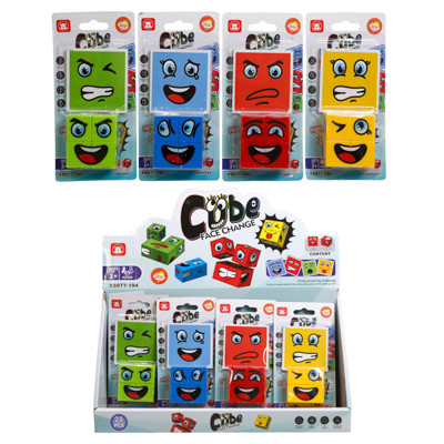 CUBE EMOJI FACE CHANGE GAME PUZZLE/4AST STYLES/24PC PDQ