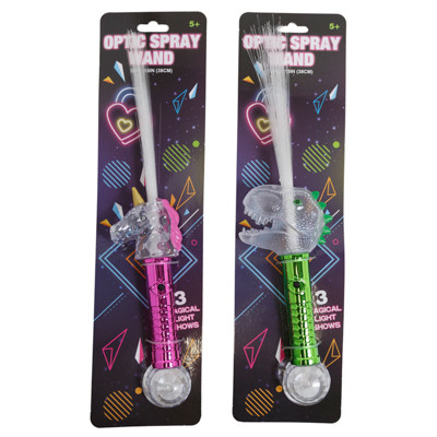 OPTIC SPRAY WAND 15IN LIGHTUP DINO/UNICORN MULTICOLOR LITES & FUNCTION FULL TCD