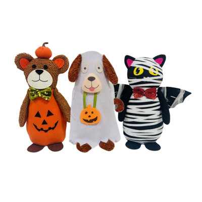 HALLOWEEN TABLETOP FABRIC CHARACTERS TRICK OR TREAT ANIMALS 3AST/HT