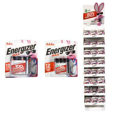 ENERGIZER 102PC FLOOR DISPLAY BATTERIES 72-AA 8PK , 30-AAA 8PK NO ONLINE SALES