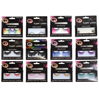 FALSE EYELASHES 12AST NOVELTY STYLES IN WINDOW BOX