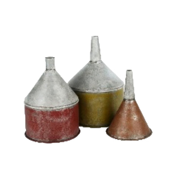 CONTAINERS 3PC SET 10IN/8.5IN/7IN FUNNEL PAINTED METAL