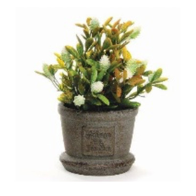 FAUX PLANT 3.25X3.25X6 POTTED SPIKEY FLOWERS MAISONET JARDIN WHITE