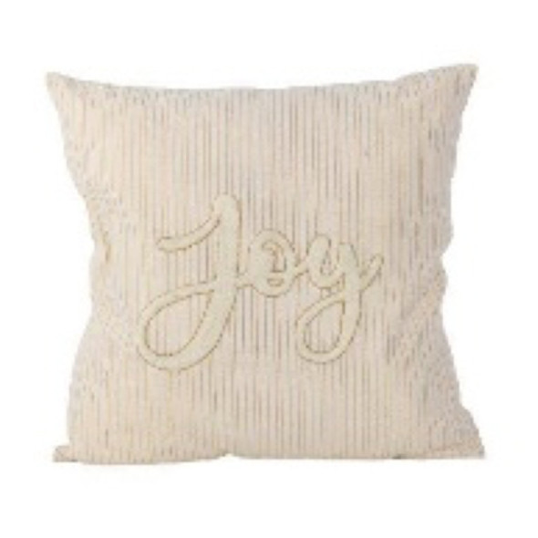 PILLOW 18X18 JOY STRIPED LUREX GOLD