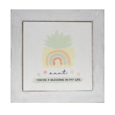 BOX SIGN 6X6 AUNT BLESSINGS