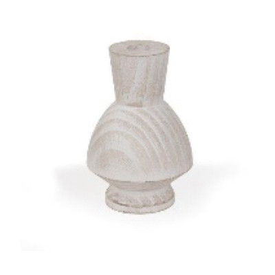 VASE 4X4X6 TIRNED PINE WOOD WHITE