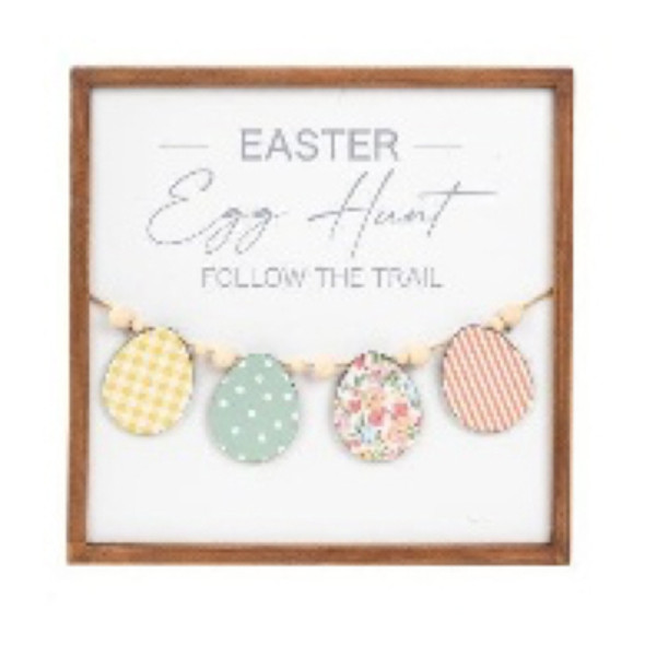 WALL ART 15.75X15.75 EASTER EGG HUNT