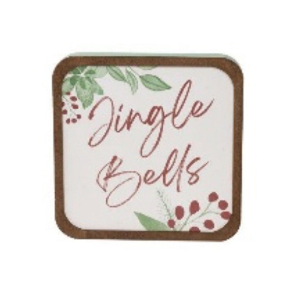 WALL SIGN 7.75X7.75 JINGLE BELLS