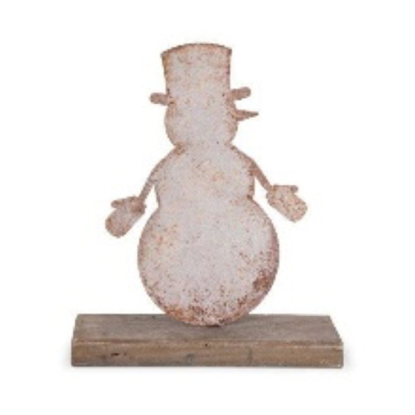 TABLETOP DECOR 7.75X3X9.25 SNOWMAN VINTAGE METAL