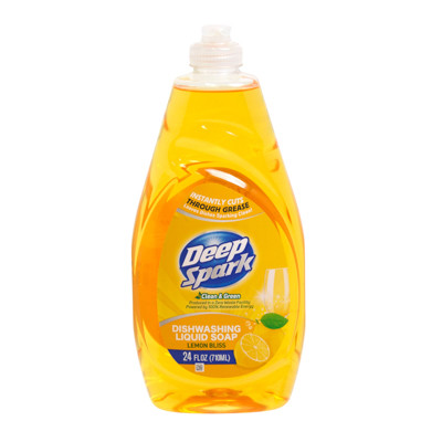 DISH DETERGENT LIQUID SOAP 24OZ LEMON BLISS CLEAN&GREEN DEEP SPARK