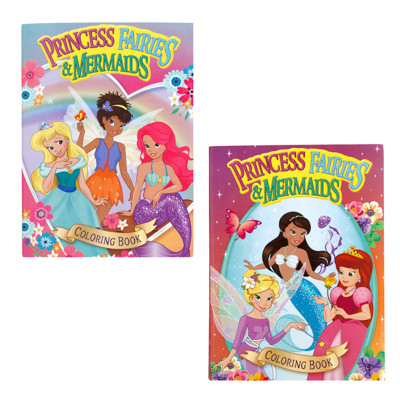 COLORING BOOK PRINCESS FAIRIES AND MERMAIDS 320 PG 2 ASSORTED