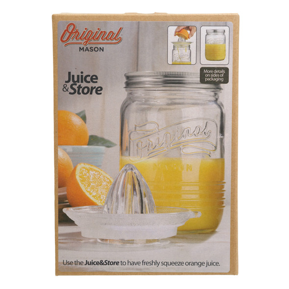 MASON JAR & JUICER SET 33.8OZ ORIGINAL GLASS JUICE&STORE