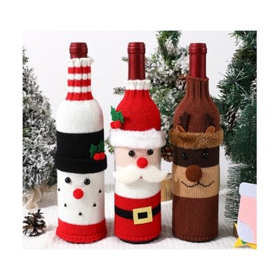 WINE BOTTLE CHRISTMAS COVER 3AST SANTA/SNOWMAN/REINDEER KNIT