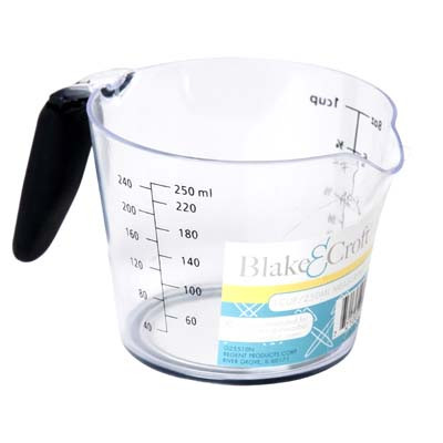 MEASURING CUP 1 CUP PLASTIC SOFT GRIP HANDLE B&C LABEL
