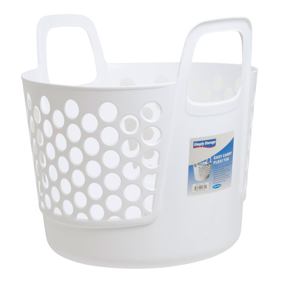 PLASTICFLEXI BASKET WHITE APPROX 30L CAPACITY POLY BAG