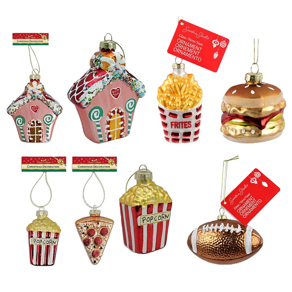 ORNAMENT GLASS 6AST NOVELTY SHAPES XMAS/HDR