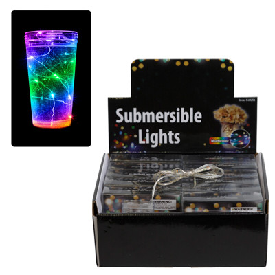 STRING LIGHTS SUBMERSIBLE 20LED MULTICOLOR LITES ON 51IN STRAND PVCBOX/12PC PDQ/2AA BATT NOT INCL