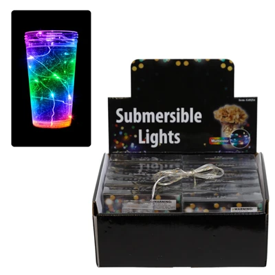 STRING LIGHTS SUBMERSIBLE 20LED MULTICOLOR LITES ON 51IN STRAND PVCBOX/12PC PDQ/2AA BATT NOT INCL