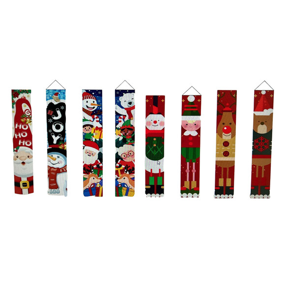 FRONT PORCH/SIDE LIGHT BANNER 2PC SET CHRISTMAS 4AST 12X71IN PBH