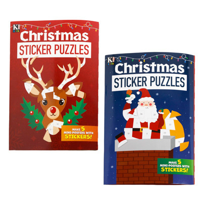 CHRISTMAS STICKER PUZZLES 2 ASSORTED IN 3 CELL FLOOR DISPLAY