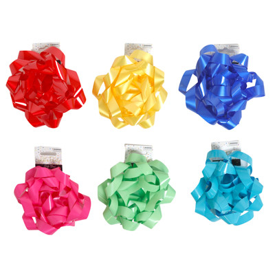 GIFT BOW JUMBO 6IN STAR 4-5AST COLORS