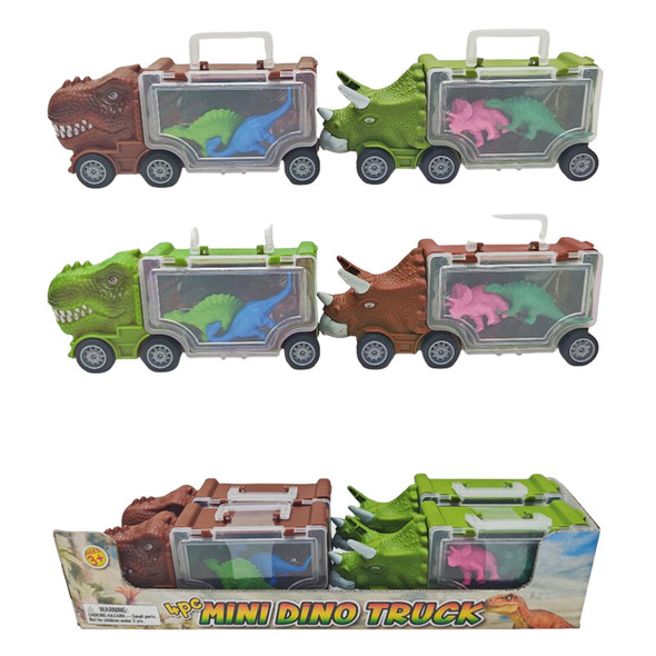 MINI DINO TRUCK 4PC 2AST/2CLR 12PC PDQ/COLOR LABEL