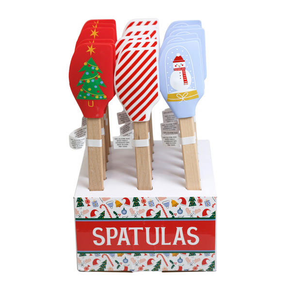 SPATULA 18PK PDQ OH WHAT FUN ASSORTED SILICONE/WOOD