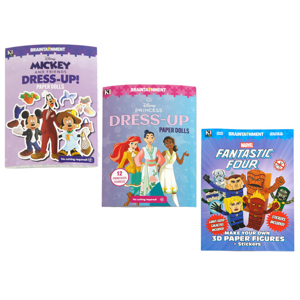 MICKEY DRESS UP PAPER DOLLS + SPIDERMAN 3D PAPER FIGURES IN FLOOR DISPLAY