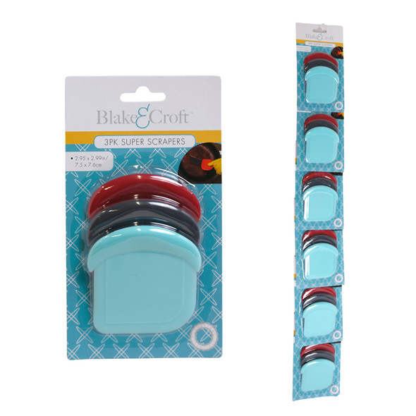 KITCHEN SCRAPER PLASTIC 3PK MULTIUSE SAFE FOR NONSTICK/STAINLESS/CERAMIC B&C BLC